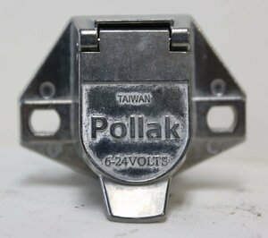 USA ポラック　Pollak　7丸ピン　アルミ　牽引車用配線コネクターフルキット・ソケット　車両側規格品（ロゴはMADE　IN　TAIWAN)
