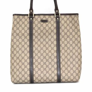 [ 1円 ] GUCCI グッチ トートバッグ スプリューム ショルダーバッグ 肩掛け ロゴ GG シマ PVC レザー ゴールド金具 大容量 A3収納 