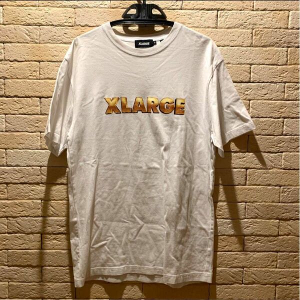 XLARGE/エクストララージ ホワイトtシャツ センターロゴ　メンズM