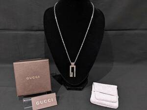 [46816]1 иен ~ GUCCI Gucci SV925 Logo колье G Mark серебряный подвеска 311 4780D полная масса примерно 19g сумка для хранения * с коробкой аксессуары 