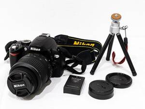【2138】NIKON ニコン カメラ D60 レンズ DX AF-S 三脚セット デジタル一眼レフ AF-S NIKKOR 18-55mm 1:3.5-5.6G VR
