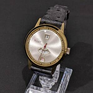 【47397】BVLER ビューラー 17JEWELS 17石 手巻き ラウンド 稼働品 コンビカラー デイト スイス製 腕時計 メンズ アンティークの画像1