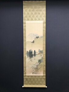 【模写】【一灯】vg8510〈山田敬中〉山村春色図 共箱 川端玉章師事 明治時代‐昭和初期時代 東京の人