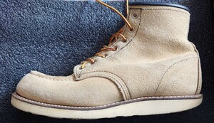 ★本日限定大幅値下げ![メンテ済!]新品スパイクピン12本付属!汚れ小!REDWING レッドウィング 8173 スエード モックトゥ 9D 27cm ベージュ