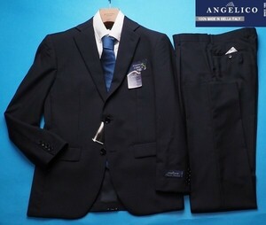 新品8万円 大手百貨店扱い 春夏『ANGELICO アンジェリコ イタリア製生地』ウール100% ストライプ スーツA6濃紺(71) 18S-AG-1-1