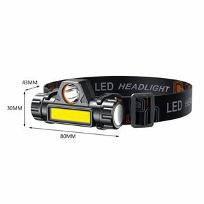LED ヘッドライト 2個 USB 釣り アウトドア 軽量 小型 キャンプの画像8
