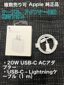 iPhone 充電器　20W USB-C ACアダプターLightningケーブル　iPad 【Apple 純正】