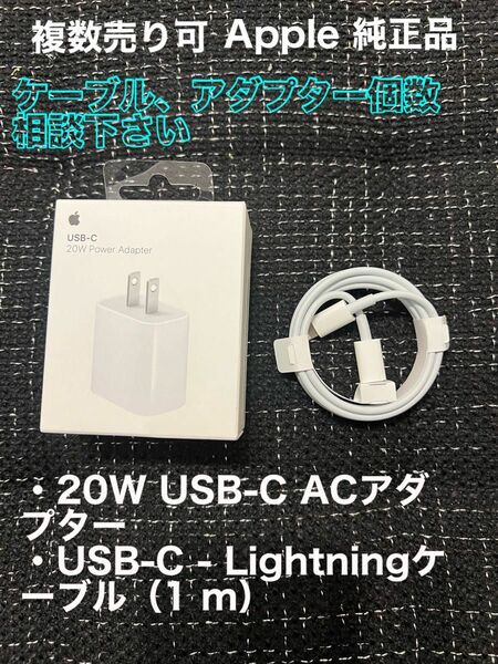 iPhone 充電器　20W USB-C ACアダプターLightningケーブル　iPad 【Apple 純正】