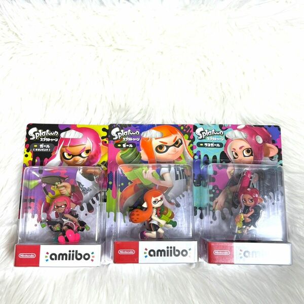 3体セット【新品】amiibo スプラトゥーン アミーボ ガール ネオンピンク タコガール Splatoon