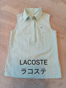 LACOSTE ラコステ ノースリーブ ノースリーブシャツ ブラウス シャツ レディース 綿 S チェック 夏物 トップス