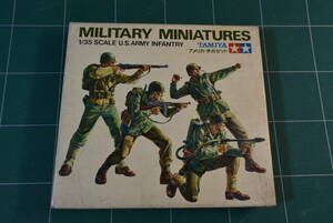 Qm981 1972's vintage Tamiya 1:35 military miniatures U.S. Army Infantry WW2 米軍歩兵セット 60size