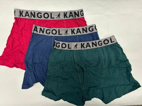 【新品未使用】KANGOLメンズボクサーブリーフS 3枚セットGN/NV/RD STRETCH BOXER BRIEFS