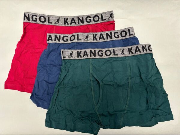 【新品未使用】KANGOLメンズボクサーブリーフM 3枚セットGN/NV/RD STRETCH BOXER BRIEFS