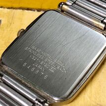 【即決/送料無料】 SEIKO ALBA V321-5120 vintage セイコーアルバ レクタンギュラー クォーツ コンビカラードレスウォッチ 中古腕時計 _画像7