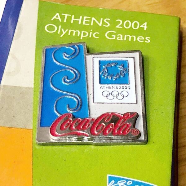 【即決/送料無料】 ATHENS2004 OlympicGames 2004年アテネ五輪 コカコーラオリジナルノベルティピンバッジ 非売品 中古 