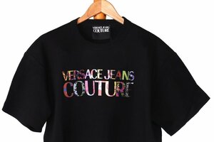  Versace jeans kchu-ru bell search T-shirt black Rainbow Logo size M VERSACE JEANS COUTURE 74GAHG01 CJ01G 899 new goods /3