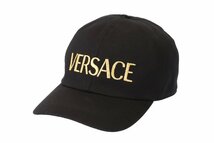 ヴェルサーチ ベースボールキャップ ブラック サイズ58cm メンズ ロゴ 刺繍 VERSACE BASEBALL CAP LOGO CON LOGO ICAP006 A234764/2_画像1