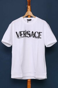  Versace .ru search T-shirt white size Mbaroko Silhouette Logo Icon VERSACE 1006974 1A04949 1W010 new goods 