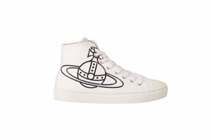 １円スタート ヴィヴィアンウエストウッド メンズ PLIMSOLL HIGH TOP スニーカー ホワイト サイズ40 約25cm 75010001 ＭW0004 A405 新品/2