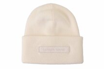 カナダグース レディース ニットキャップ ホワイト サイズFREE CANADA GOOSE TONAL EMBLEM BEANIE 5433L 467 WHITE 新品/2_画像3