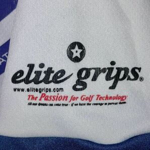 elitegrips × ROUGH WATERS エリートグリップ ラフウォーター 半袖 ドライ ポロシャツ Lサイズ ゴルフ 白 ホワイト ギザギザ パープルの画像3