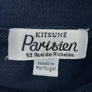Maison Kitsune メゾンキツネ 半袖 鹿の子 ポロシャツ Lサイズ ネイビー ポルトガル製の画像4
