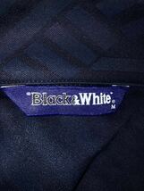 BLUE LABEL by Black&White　ブルーレーベル　ブラック&ホワイト　ハイネック　ジャガード　千鳥格子 長袖 ドライ シャツ ネイビー Mサイズ_画像5