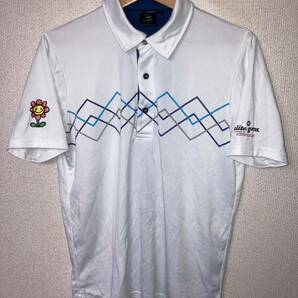 elitegrips × ROUGH WATERS エリートグリップ ラフウォーター 半袖 ドライ ポロシャツ Lサイズ ゴルフ 白 ホワイト 胸 クロス柄の画像1