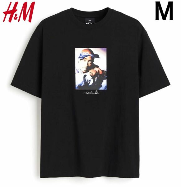 新品 H&M × 2PAC コラボ Tシャツ 半袖 HIPHOP M.