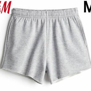 新品 H&M 切りっぱなし カットオフ スウェット ショートパンツ グレー M