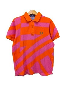 r1_7236n * outside fixed form delivery * beautiful goods FRED PERRY Fred Perry ×&SON deer. . polo-shirt short sleeves England made orange × pink size 36