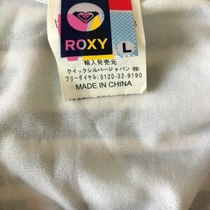 ss_0524y ★定形外 配送★ ROXY ロキシー クイックシルバー ヒモパン 紐パン ボーダー 花柄 セパレートハイカットビキニ水着 刺繍ロゴ Lの画像5