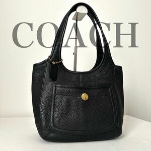 美品 COACH コーチ ショルダーバッグ トート レザー ブラック