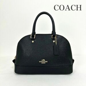 美品 COACH コーチ ハンドバッグ レザー ブラック