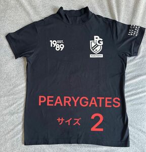 PEARLY GATES モックネック　 半袖シャツ　サイズ2 パーリーゲイツ ハイネック ブラック