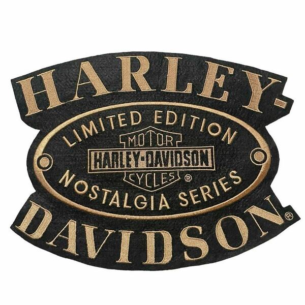 高級感 希少 90s USA製 ロゴ ワッペン 当時物 Harley-Davidson ビンテージ ハーレーダビッドソン パッチ 刺繍 ブラック 