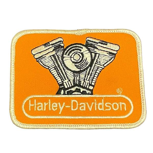 70s Harley-Davidson 4インチ ショベル ロゴパッチ ビンテージワッペン ハーレーダビッドソン BUCO テンダーロイン 