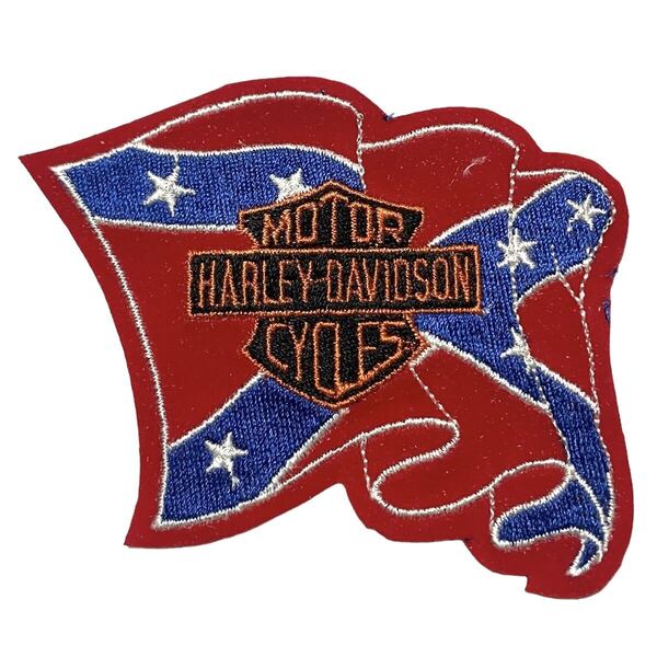 希少 80s 当時物 Harley-Davidson ビンテージ パッチ ワッペン ハーレーダビッドソン ロゴ パッチ 刺繍 国旗 アイロンワッペン