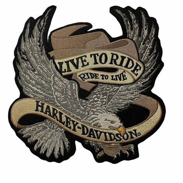 シルバーイーグル 希少 90s USA製 ロゴ ワッペン 当時物 Harley-Davidson ビンテージ ハーレーダビッドソン パッチ 刺繍 フェルト 