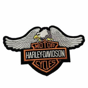 大人気 希少 90s USA製 ロゴ ワッペン 当時物 Harley-Davidson ビンテージ ハーレーダビッドソン パッチ 刺繍 イーグル バー&シールド 