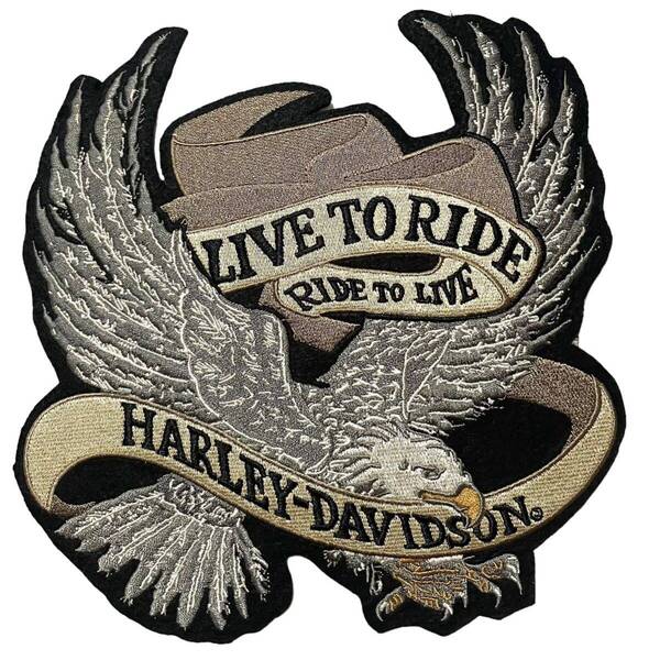 イーグル USA製 ロゴ ワッペン 当時物 Harley-Davidson ビンテージ ハーレーダビッドソン パッチ 刺繍 シルバーイーグル Eagle エボ