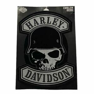 大判 希少 00s USA製 ロゴ ワッペン 当時物 Harley-Davidson ビンテージ ハーレーダビッドソン パッチ 刺繍 フェルト スカル 