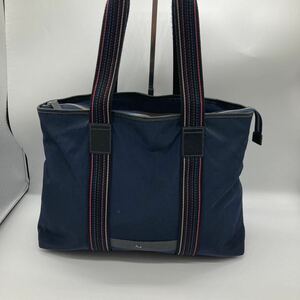  Paul Smith Paul Smith tote bag high capacity shoulder .. navy business canvas leather multi stripe handbag 