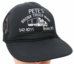 ★90s PETE'S BRONX TRUCK WASH コンボイ トラック メッシュキャップ 黒★オールド モーター ブラック ブロンクス ニューヨーク