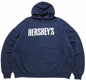 ★00s メキシコ製 HERSHEY'Sハーシーズ ロゴ スウェットパーカー 紺 2X★特大 オールド フーディー チョコレート オーバーサイズ