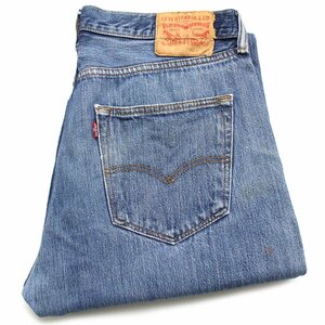 ★Levi'sリーバイス 501 ダメージ デニムパンツ w36 L32★SDP2694 ジーンズ ストレート ペンキ ヒゲ 縦落ち 66 前期 シングル