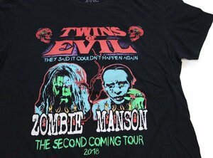 ★TWINS OF EVIL ZOMBIE MANSON THE SECOND COMING TOUR 2018 ツアーTシャツ 黒 XL★バンド ロック ミュージック ブラック オーバーサイズ