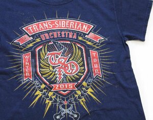 ★TRANS-SIBERIAN ORCHESTRA WINTER TOUR 2015 両面プリント バンドTシャツ 紺★ツアー ヘビメタ ヘヴィメタル ロック ネイビー