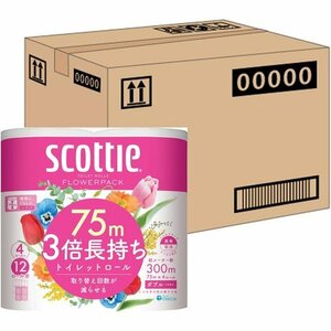  new goods case sale ×12 pack entering 75m double 4 roll let white 3 times long-lasting flower pack Scotty 52