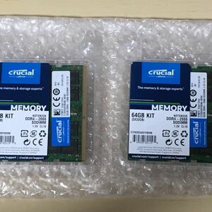 Crucial Micron DDR4-2666 32GB×2 64GB SODIMM 2個セット 合計128GB_778